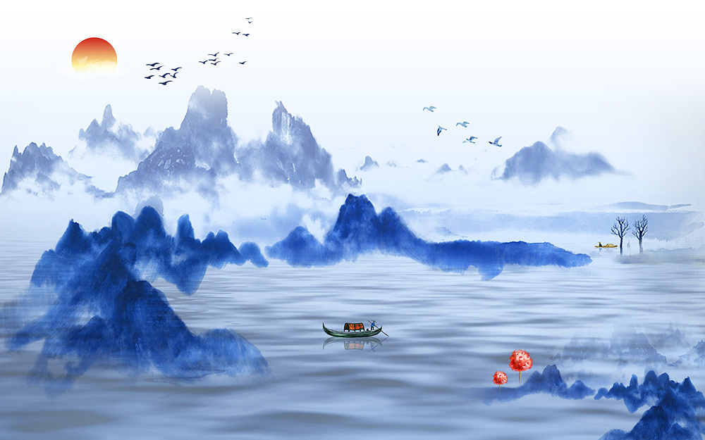 2022新山水（图ZMjc2NTU1MDky） - 生活用品 - 站酷设计师新中式纱画图库原创素材 - 站酷ZCOOL