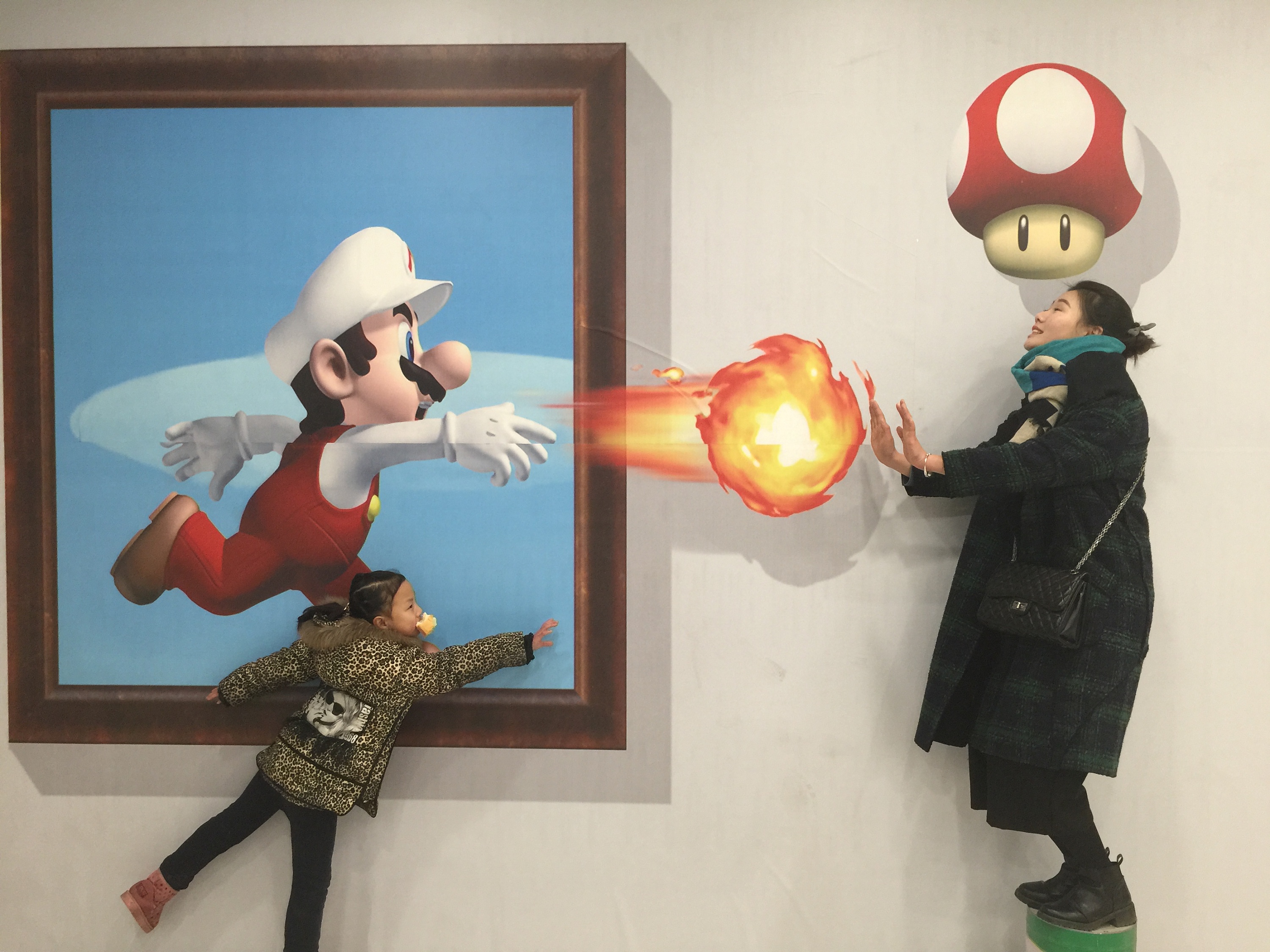 画搞笑墙绘之【超级玛丽】3d墙体彩绘|纯艺术|油画|北京3d画3d立体画