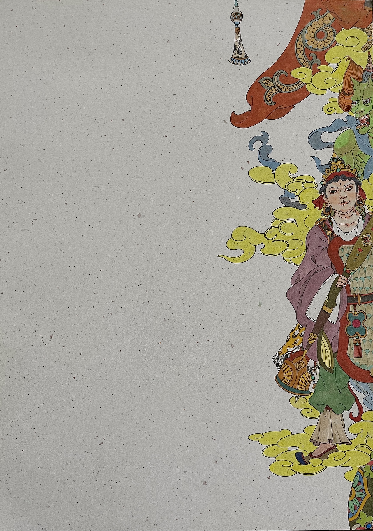 护国天王图（图ZMzA2OTAxNzc2） - 艺术插画 - 站酷设计师风暴降临原创素材 - 站酷ZCOOL
