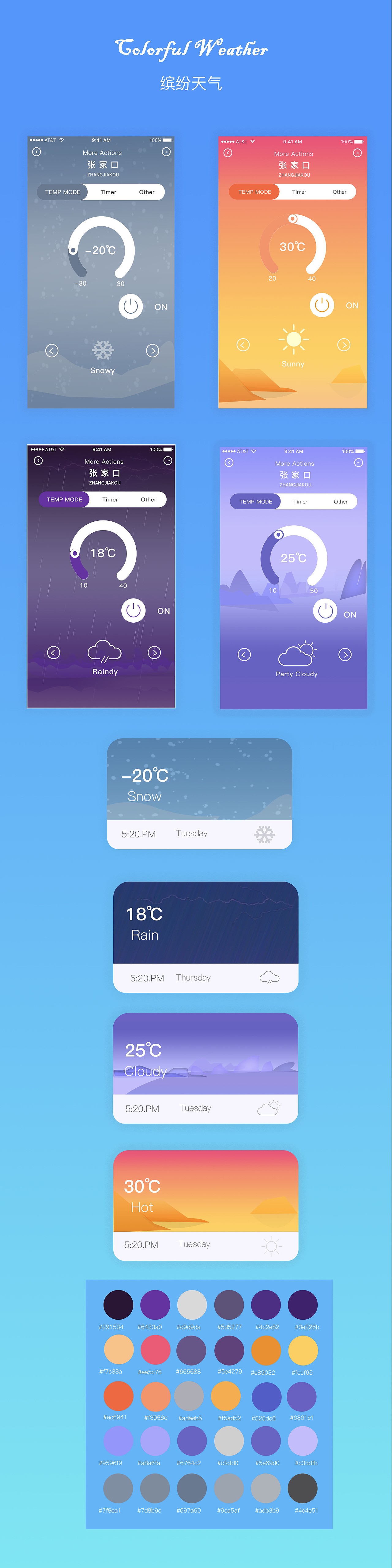 天气界面（图ZODQ1MjkwMDA=） - APP界面 - 站酷设计师张彩虹原创素材 - 站酷ZCOOL