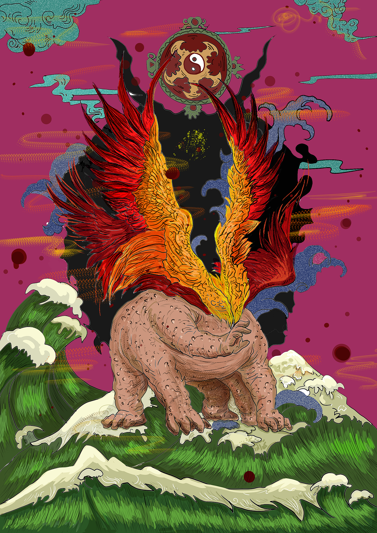 传统文化神话四大凶兽神兽山海经|插画|创作习作|臭臭泥shmily_原创