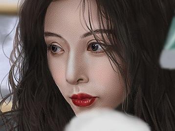 美女厚涂绘画步聚