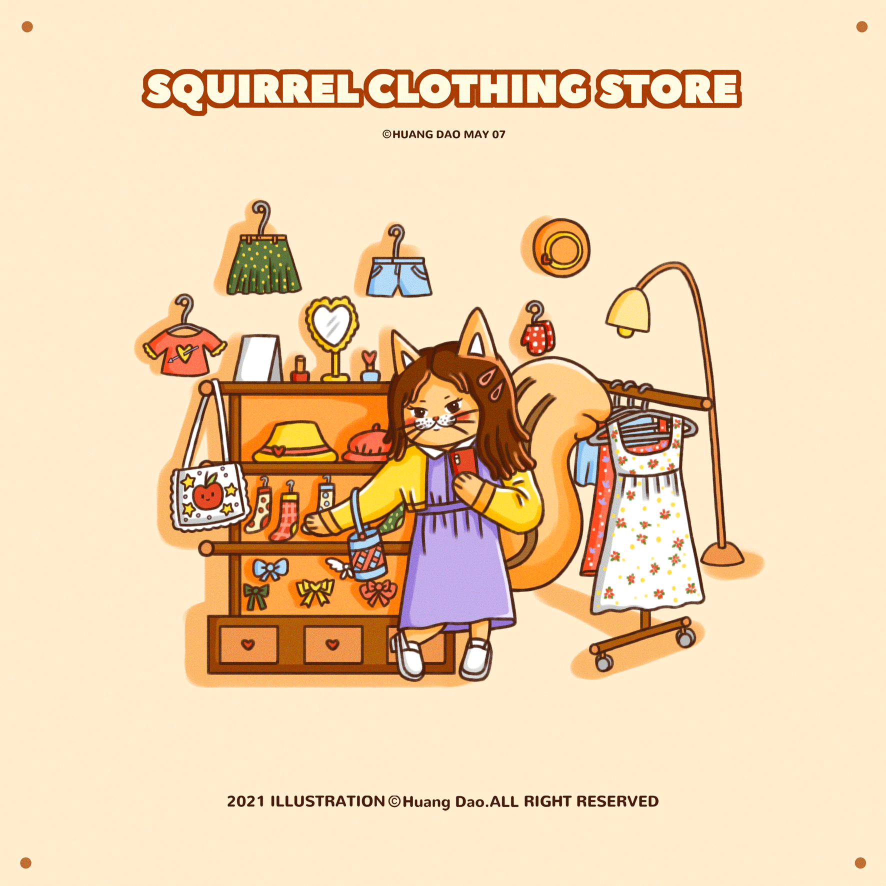 松鼠小姐上班记（图ZMjY2MzUxNDQw） - 艺术插画 - 站酷设计师橘肉肉原创素材 - 站酷ZCOOL