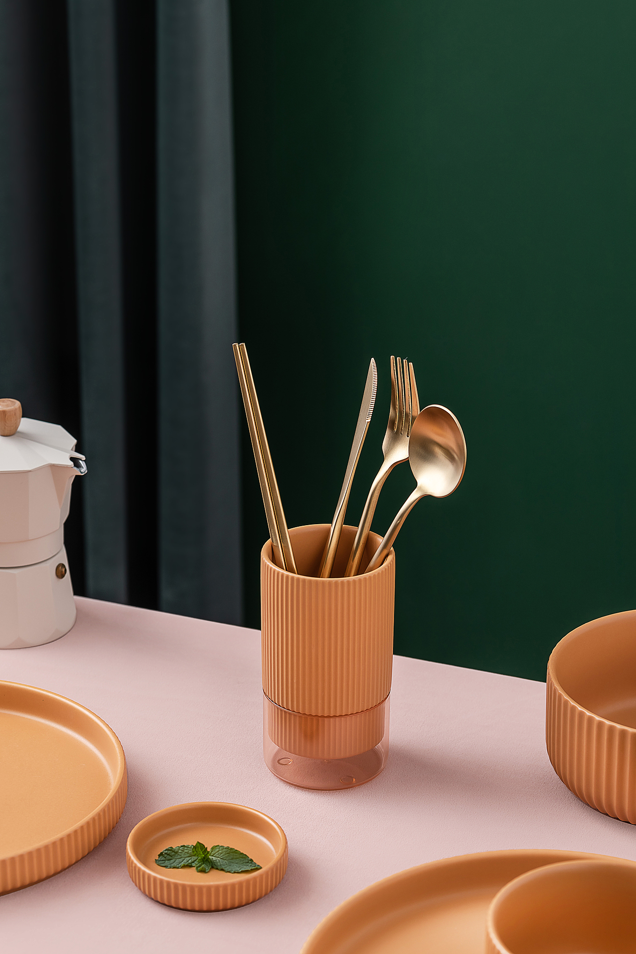 简约条纹收纳筒