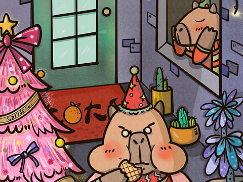 卡皮巴拉过圣诞