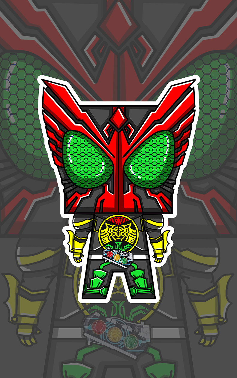 假面骑士000经典恐龙昆虫联组纸模壁纸