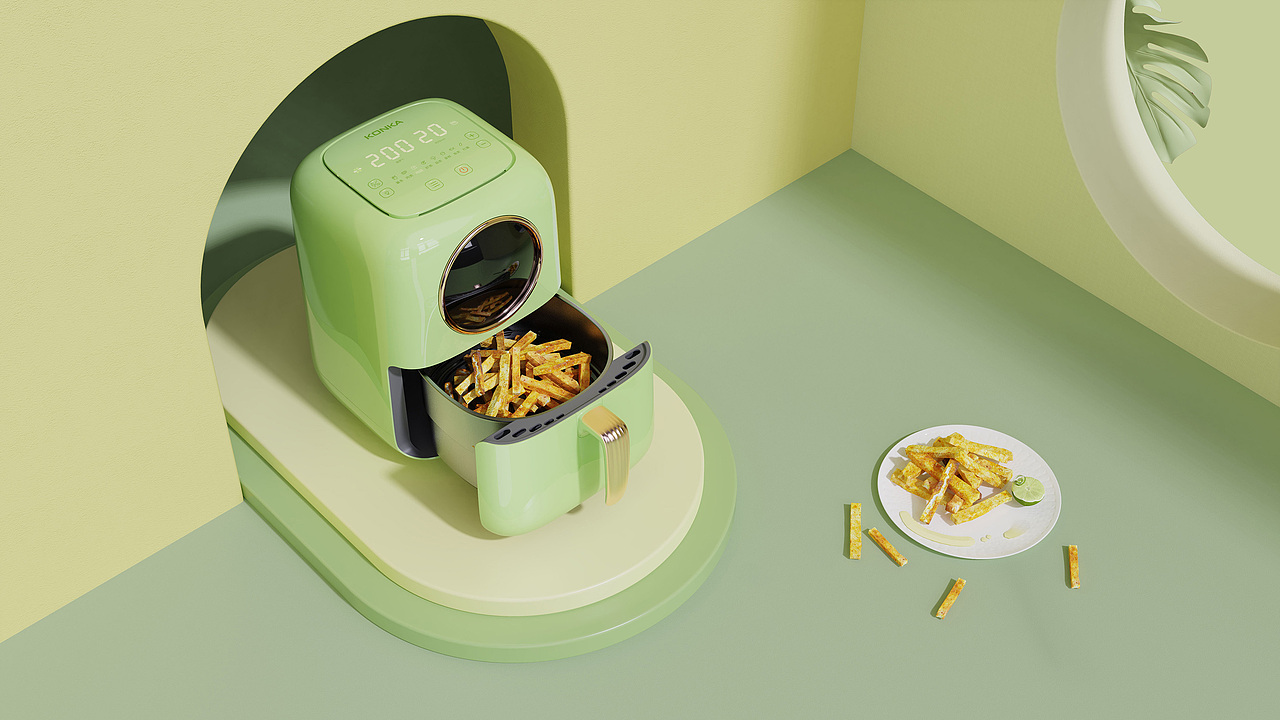 AZ上善设计 | 康佳KONKA复古空气炸锅（图ZMjUwNzE4MzEy） - 生活用品 - 站酷设计师AZ上善设计原创素材 - 站酷ZCOOL