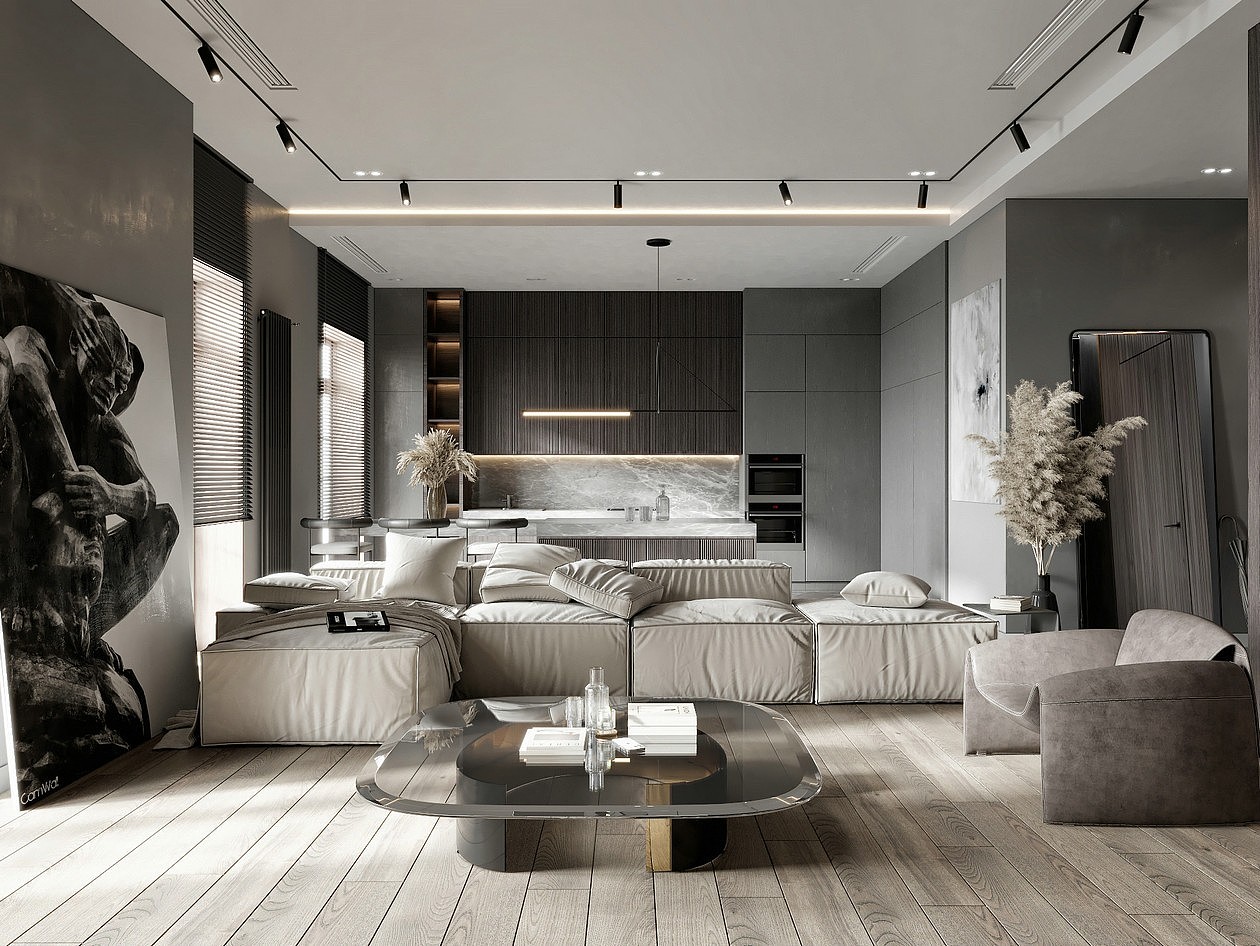 高级灰色系公寓住宅