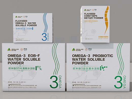亚麻籽系列产品包装、欧米伽、益生菌、黄酮