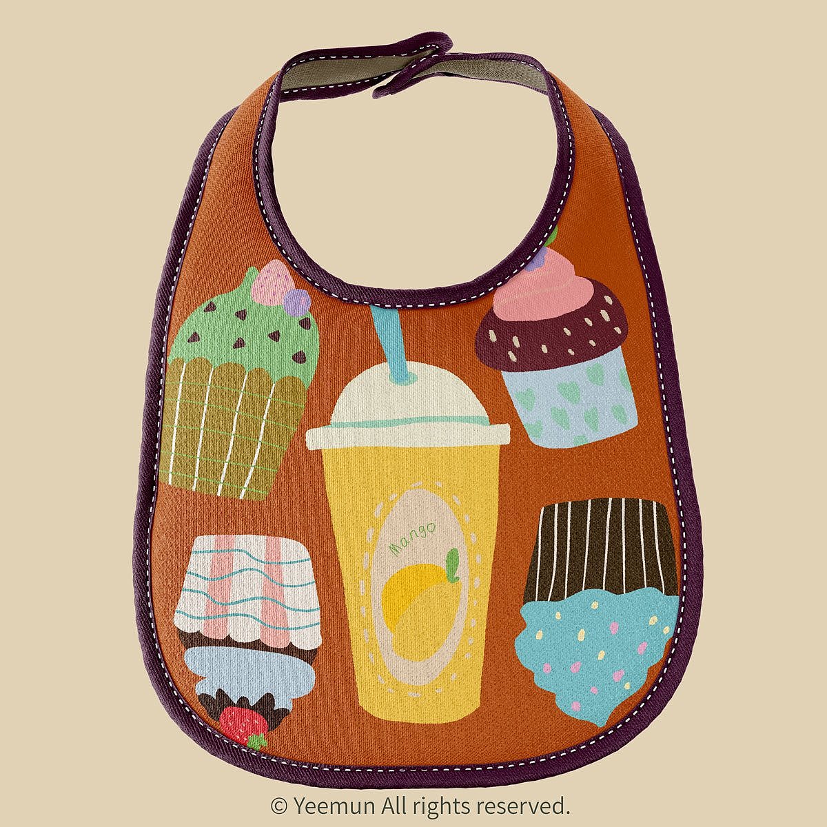 原创婴儿口水巾图案设计