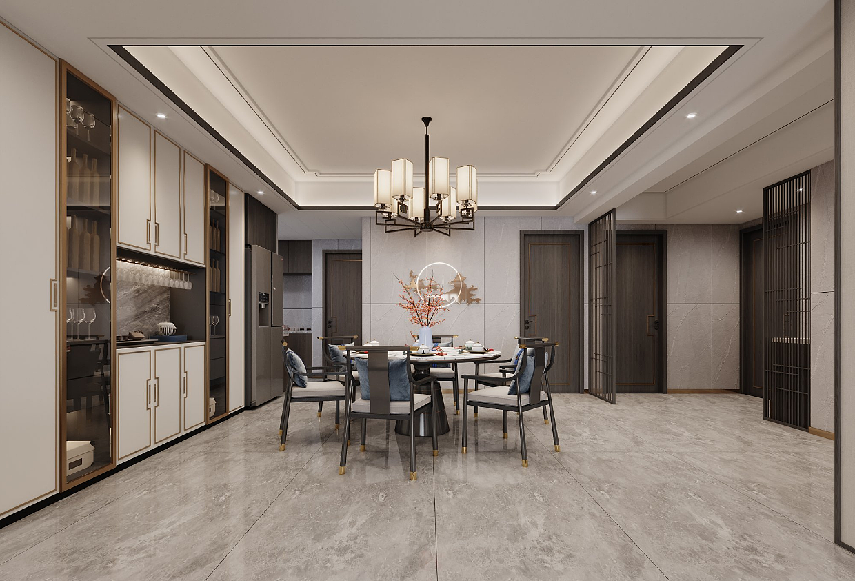 深圳装修:罗湖粤海城新中式风格设计,新房就要美美的