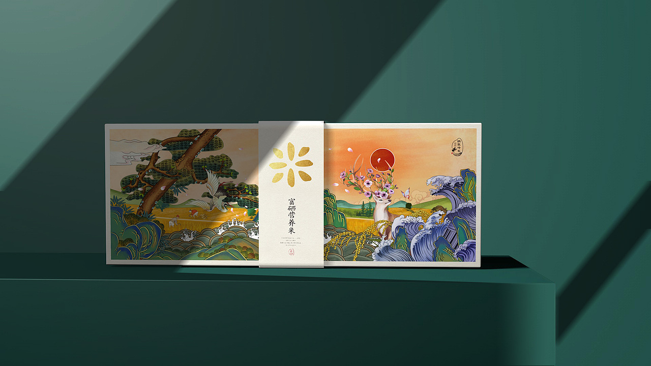 鹤泉净米礼盒设计(富硒营养米)