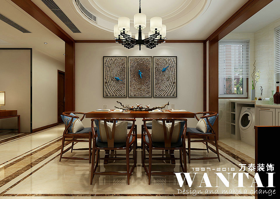 泰安华新山水居138m²新中式风格装修-设计师陈笑