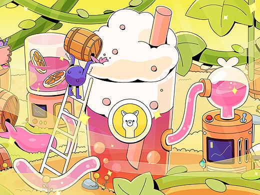 Choktea奶茶插画设计