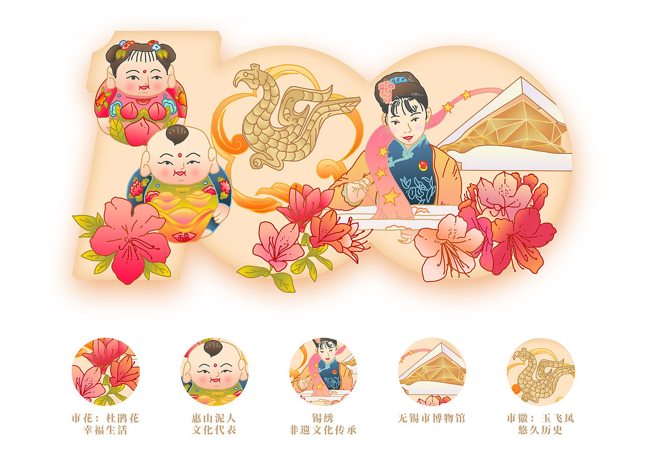 百年峥嵘｜无锡建党100周年文创设计（图ZMjcxMzczMTg4） - 图案 - 站酷设计师李泽一START原创素材 - 站酷ZCOOL