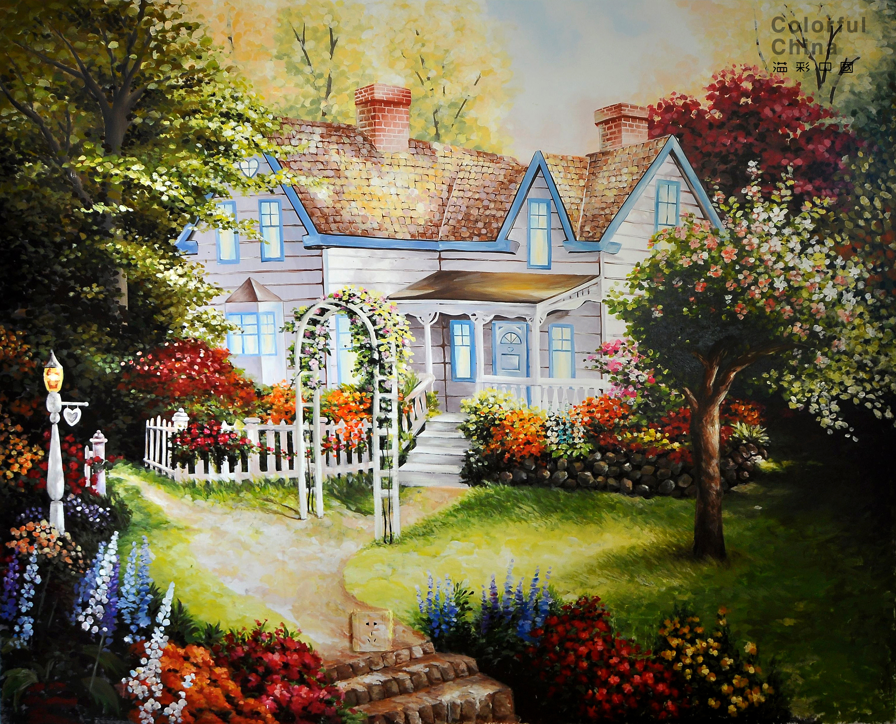 贾音的小屋城堡也不换|插画|新锐潮流插画|溢彩中国墙绘培训 - 临摹