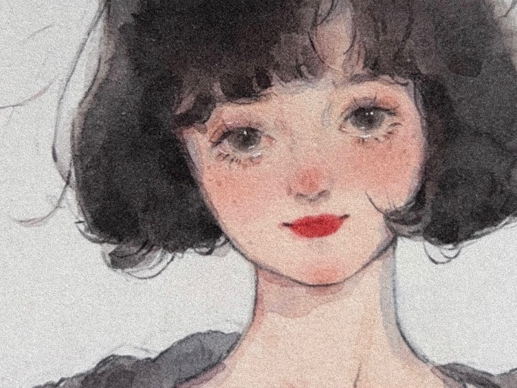 少女插画 水彩人物 手绘