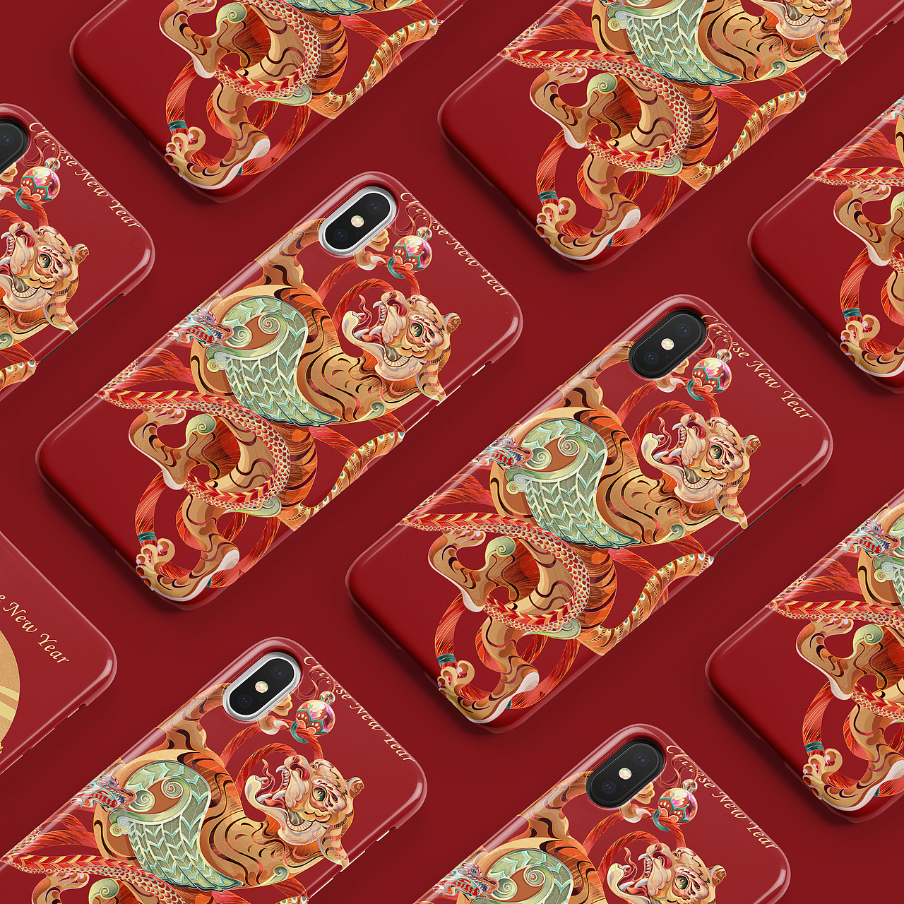 龙腾虎跃贺新春 - 2022虎年春节插画（图ZMjgxNTE1MjUy） - 商业插画 - 站酷设计师李耀辉TONG原创素材 - 站酷ZCOOL