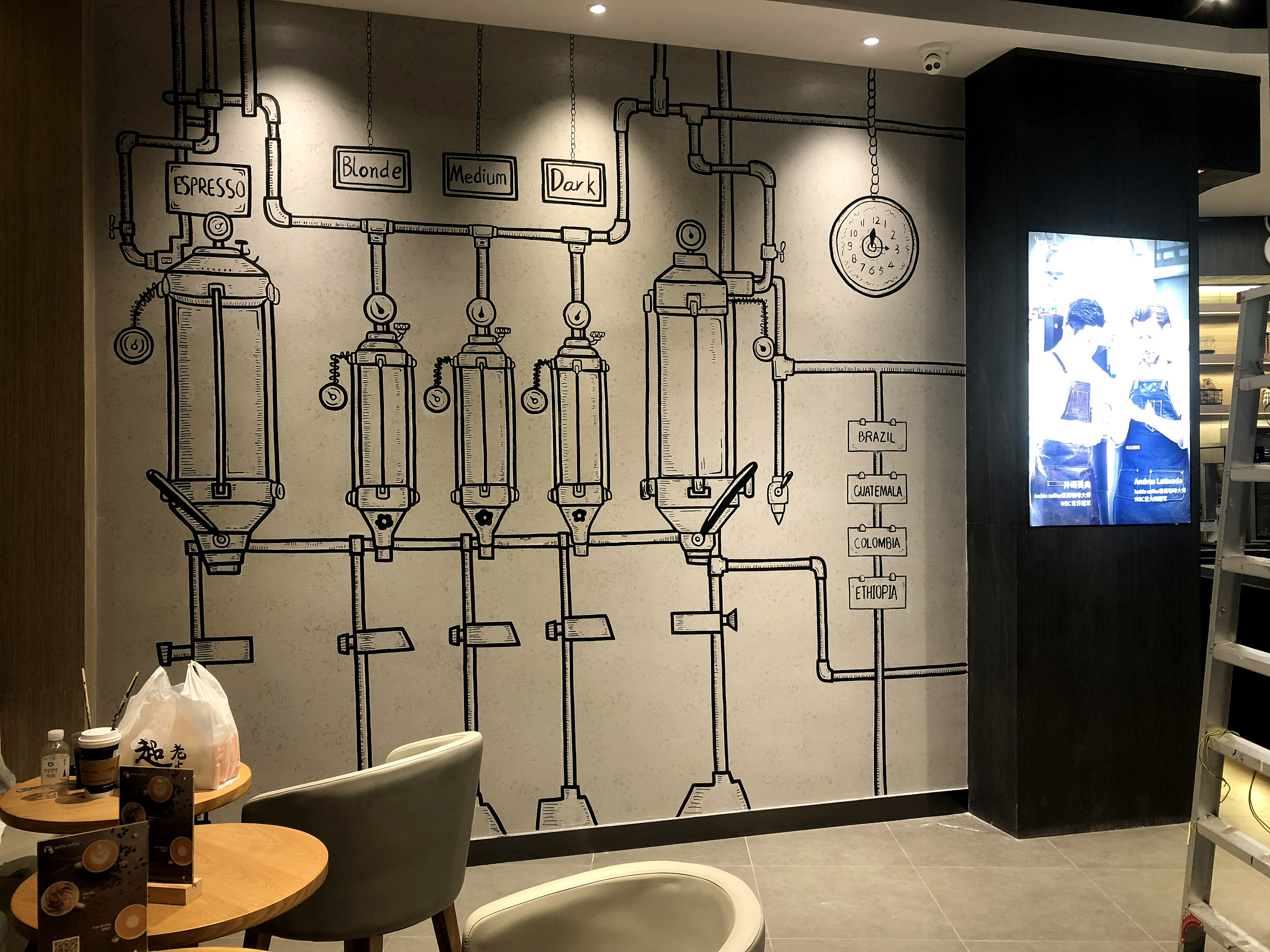 瑞幸咖啡墙绘合集,深圳门店