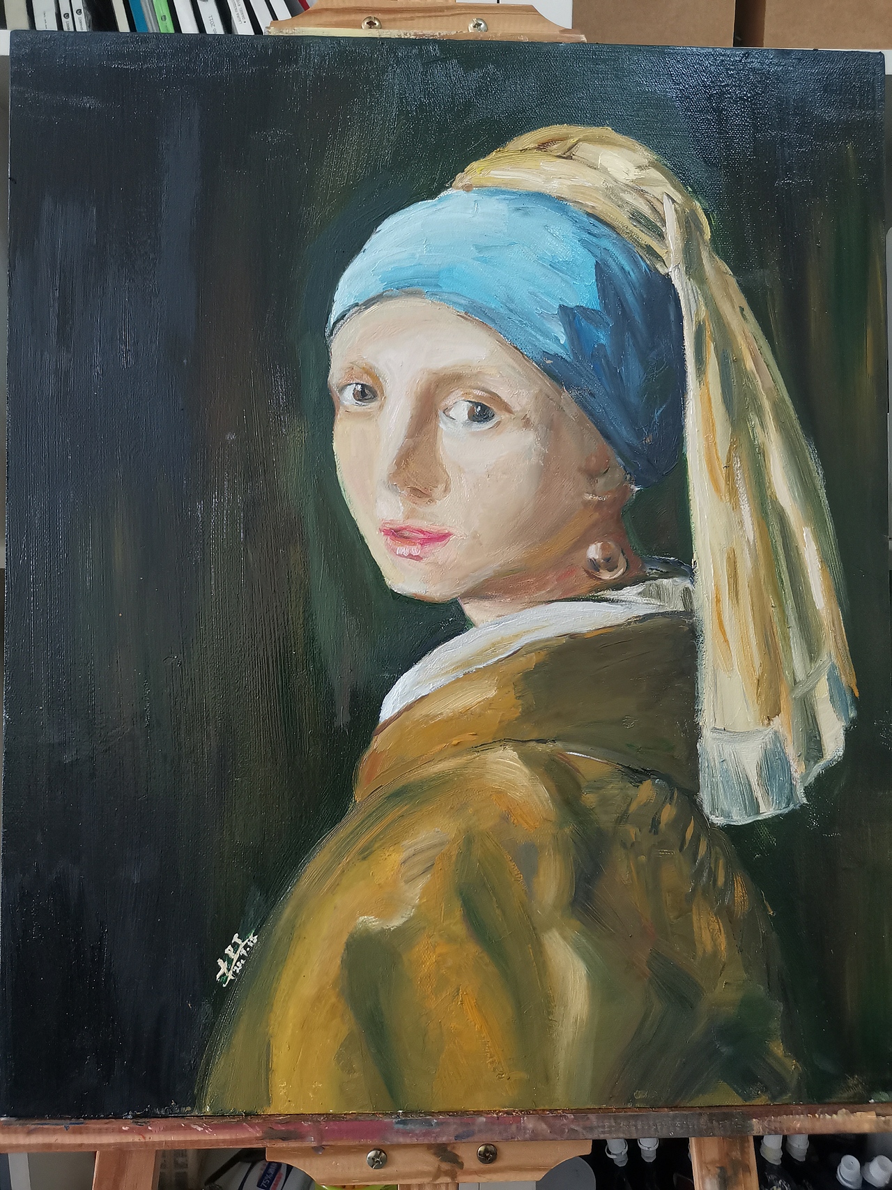 戴珍珠耳環(huán)的少女（圖ZMjE3MTQ4NDAw） - 繪畫 - 站酷設(shè)計(jì)師花兮皌原創(chuàng)素材 - 站酷ZCOOL