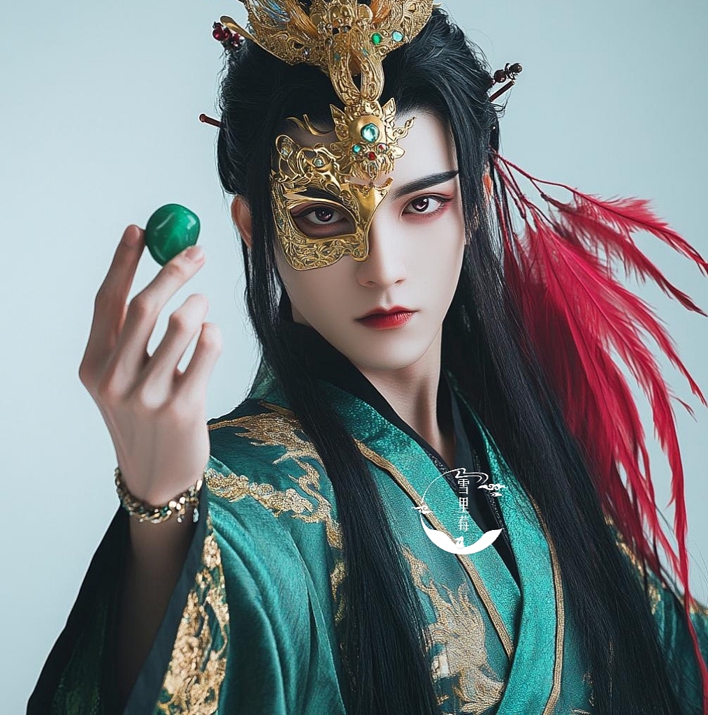 aigc一组古风青衣美男子(青鸾之恋)