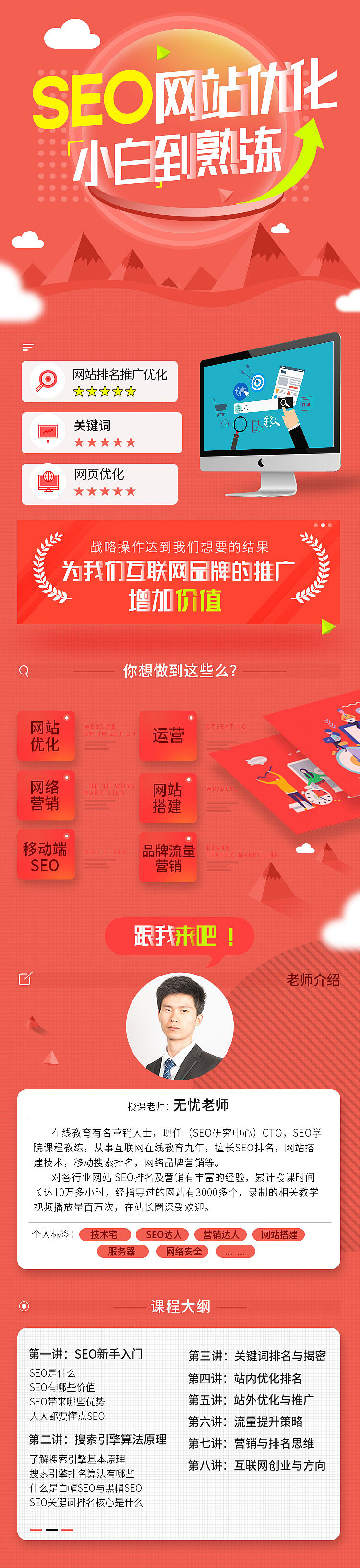 SEO网站优化课程培训详情页（图ZMTU1MTI3NDI0） - 电商 - 站酷设计师七音橙原创素材 - 站酷ZCOOL