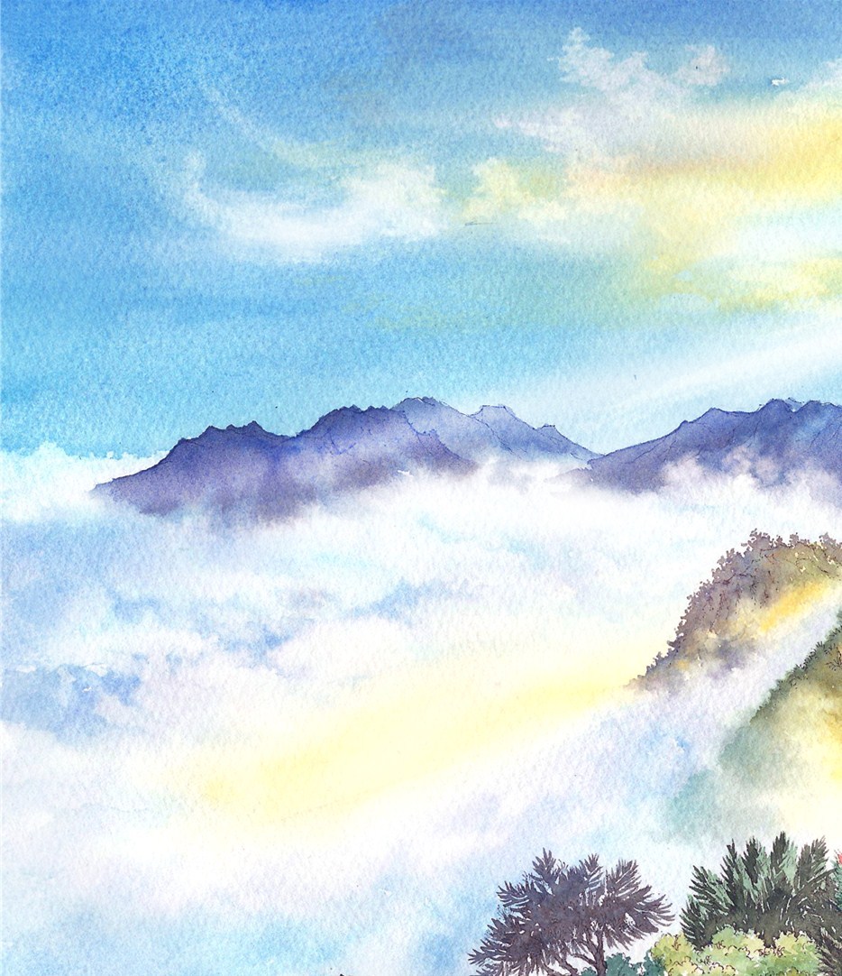 庐山五老峰(庐山系列)|插画|商业插画|大杂绘文创 - 原创作品 - 站酷