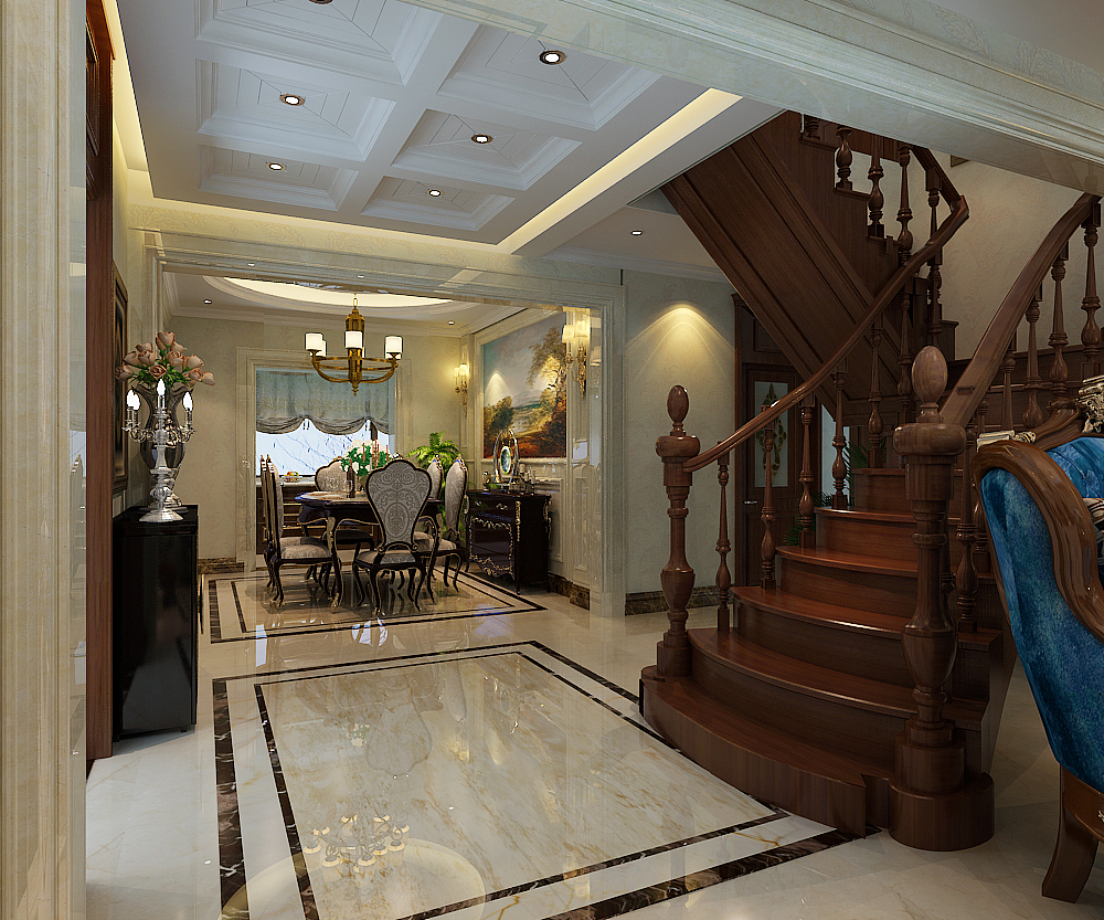 【府上小区】260平新古典风格装修效果图