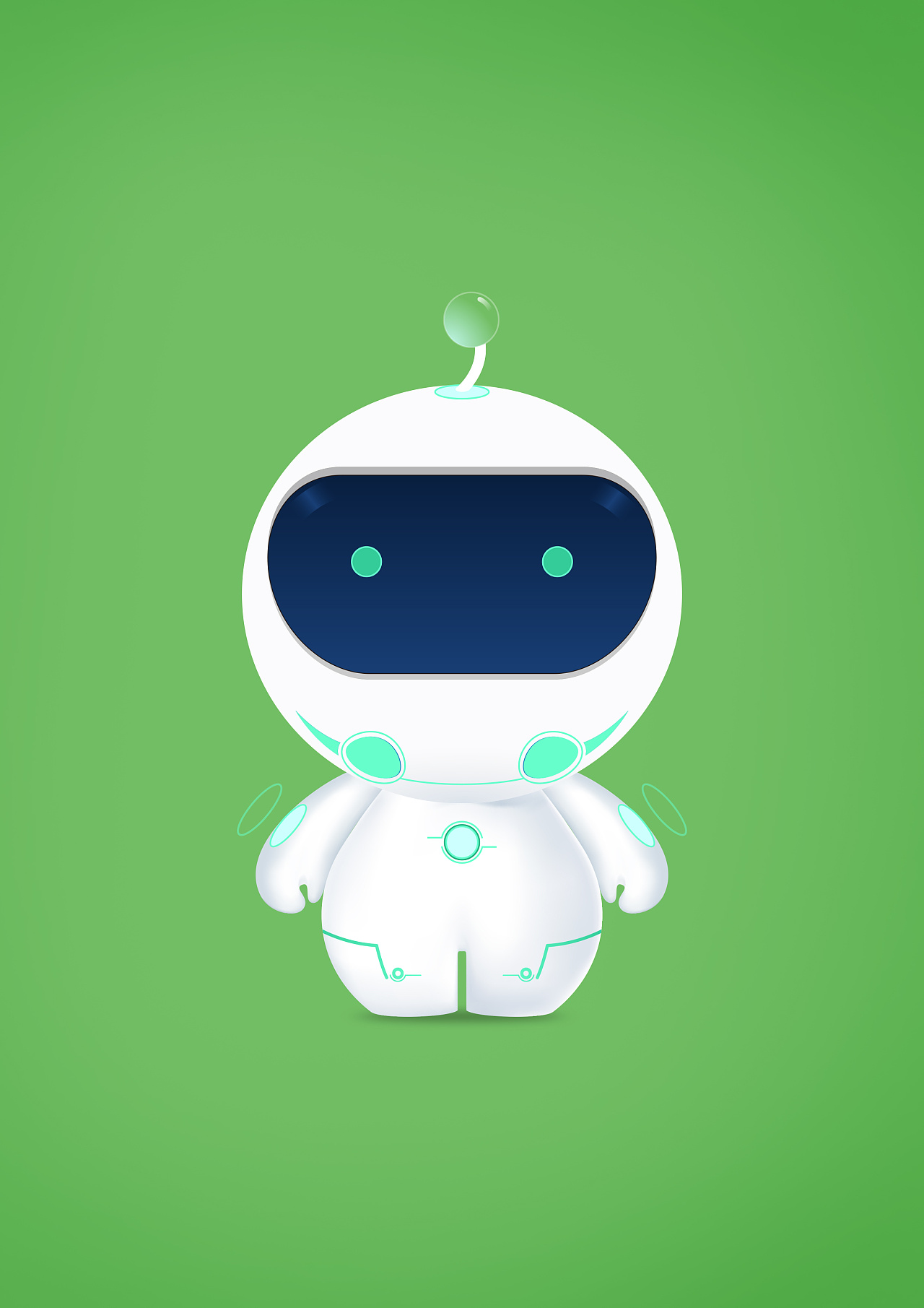 让公关公司设计来做一个包含在视觉系统里面的吉祥物的,草稿小机器人