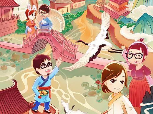 中秋节海报（个人主页-ZMzk4Mzk3NzI=） - 商业插画 - 站酷设计师小小的毛阿敏原创素材 - 站酷ZCOOL