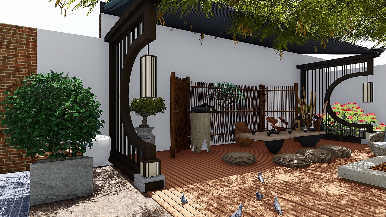 中式小院（图ZMTQ5NDY2NTEy） - 场景 - 站酷设计师孝非笑原创素材 - 站酷ZCOOL