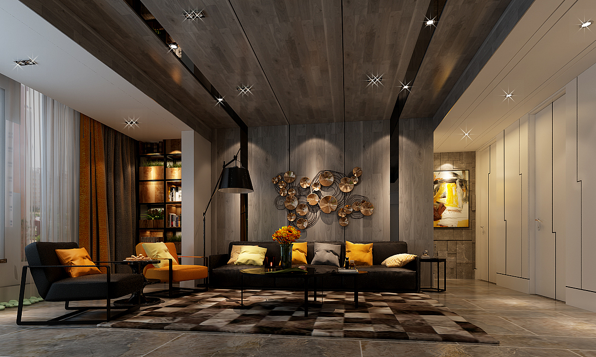 时光的蒂凡尼-财富中心130平现代轻奢装修设计 万泰