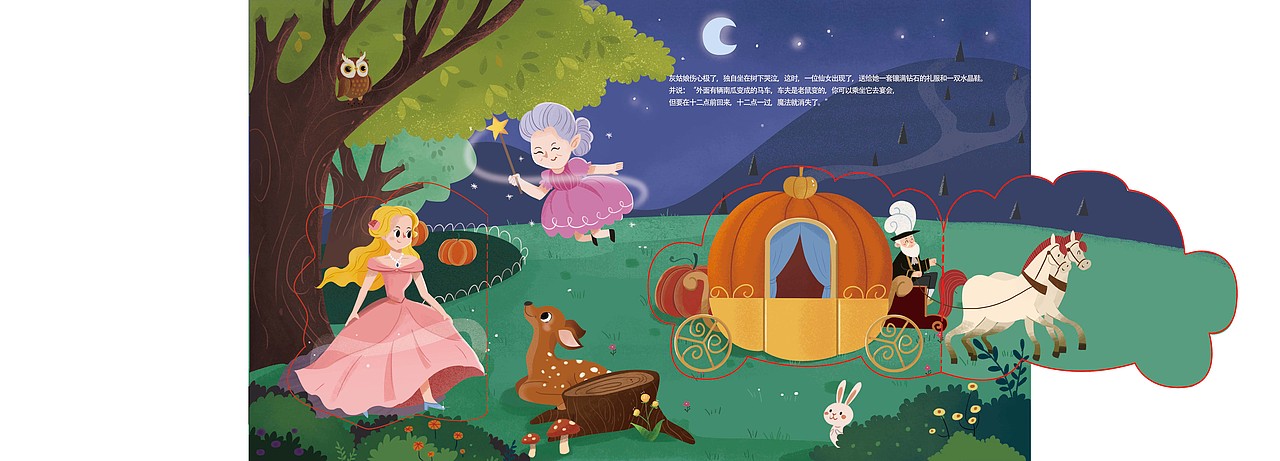 童话翻翻书《灰姑娘》（图ZMjY2NTM4NjQ0） - 儿童插画 - 站酷设计师奔跑的马丁原创素材 - 站酷ZCOOL