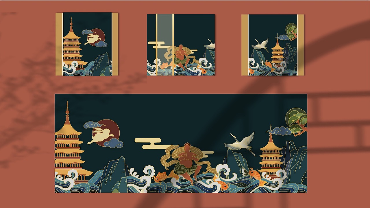 中秋月饼礼盒（图ZMjE1NTEyOTk2） - 商业插画 - 站酷设计师白说了原创素材 - 站酷ZCOOL