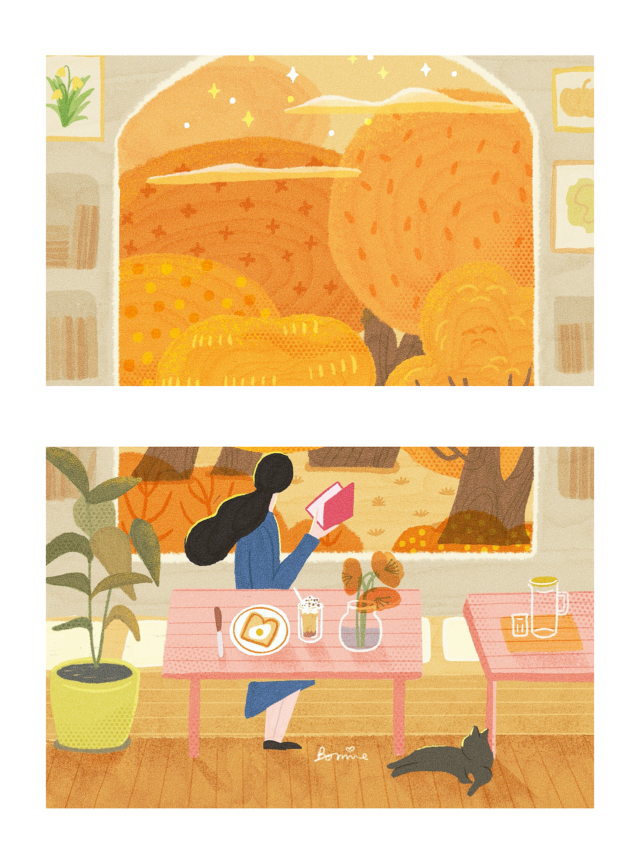 植物和女孩｜原创插画集合（图ZMjc2MDk4MDI4） - 商业插画 - 站酷设计师酒夏原创素材 - 站酷ZCOOL