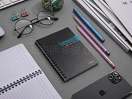 筆記本書本靜物攝影