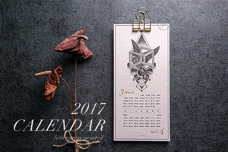 letterpress活版印刷 2017日历（月历/挂历版）（图ZNjA2MzgzODg=） - 图案 - 站酷设计师梧桐印記原创素材 - 站酷ZCOOL