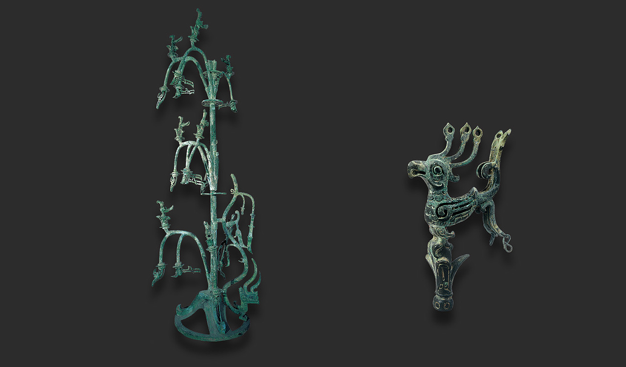 三星堆商铜神树插画设计