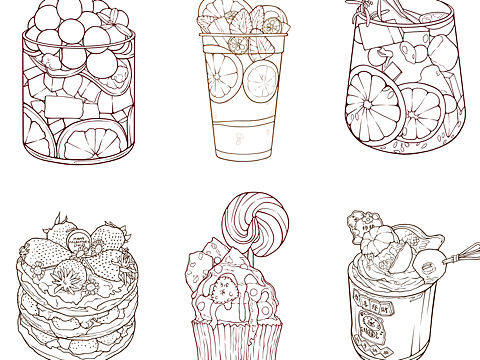 iPad手绘插画|线稿合集