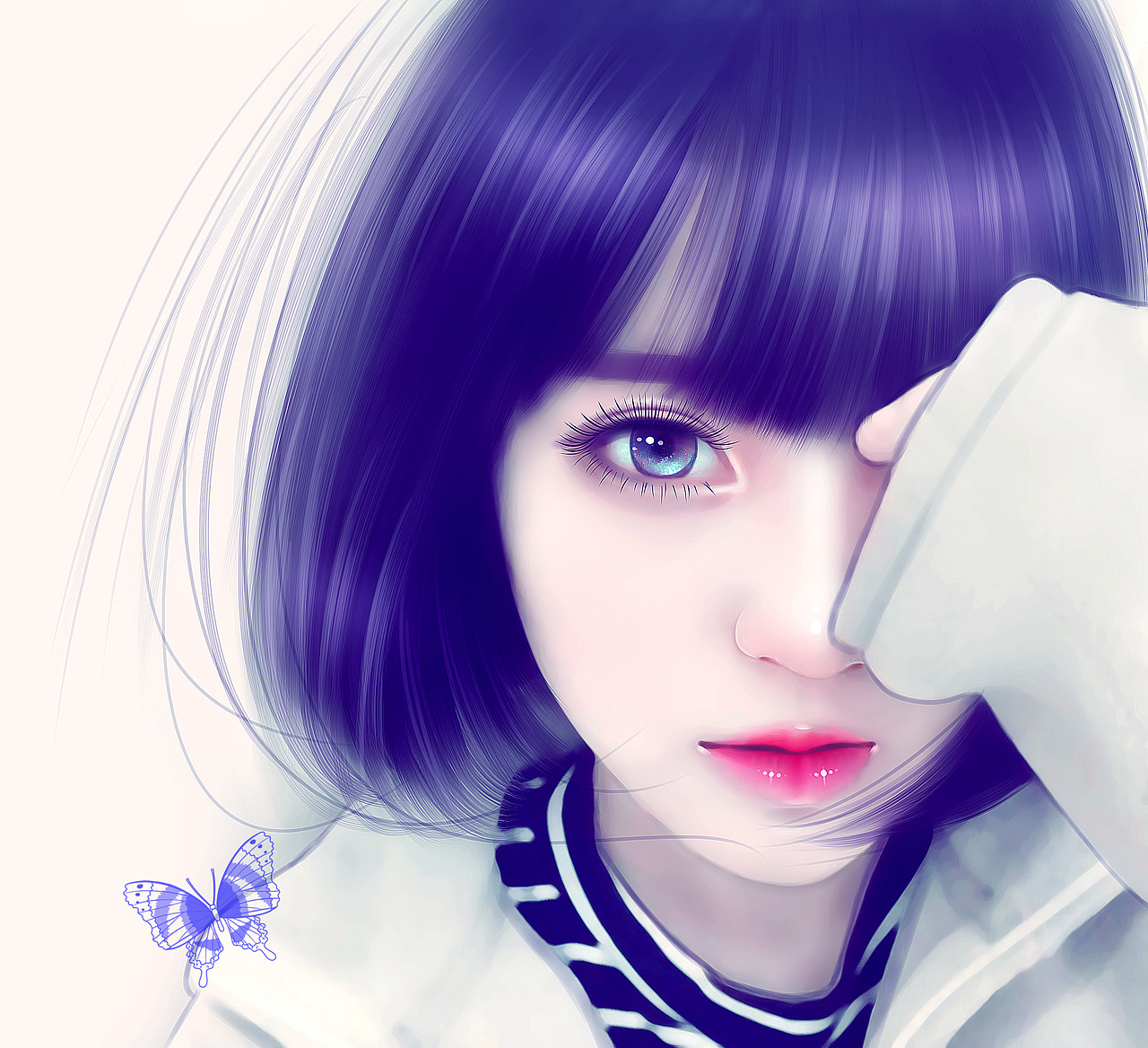 唯美转手绘头像紫色系列