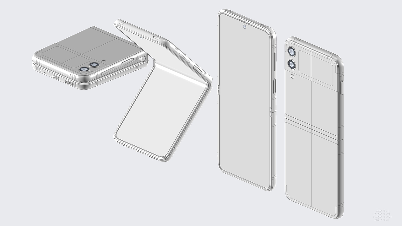samsung三星galaxy z flip3折叠屏手机 3d模型