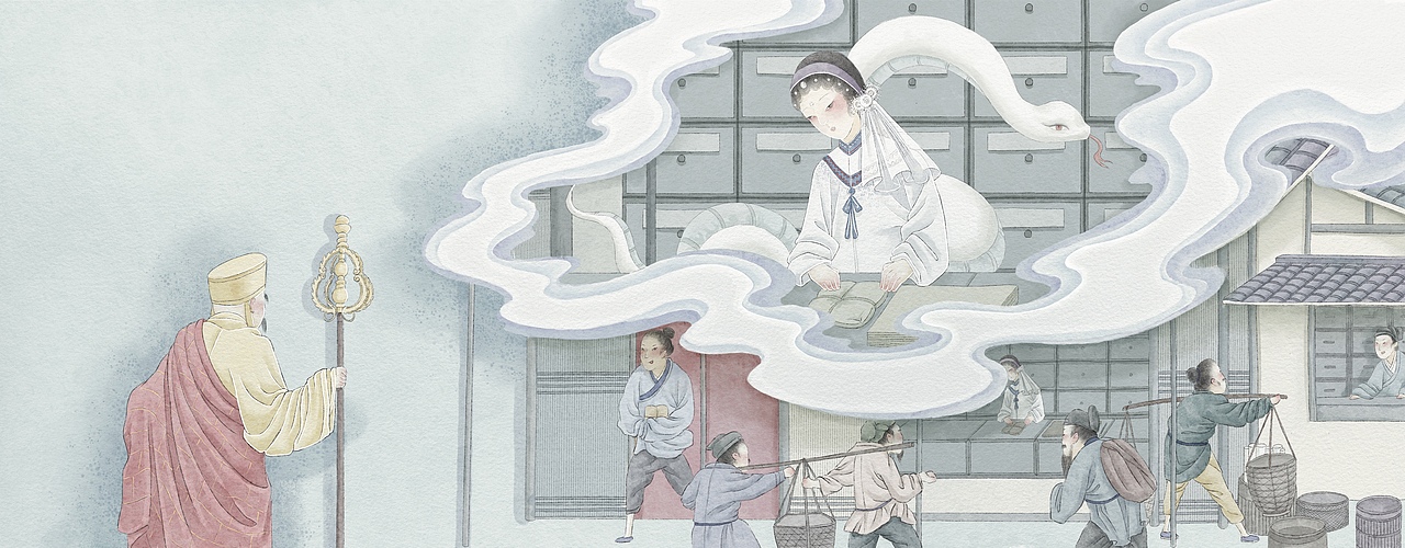 白蛇传插图（图ZMzc4ODgyNTQw） - 绘本 - 站酷设计师小红帽lh原创素材 - 站酷ZCOOL