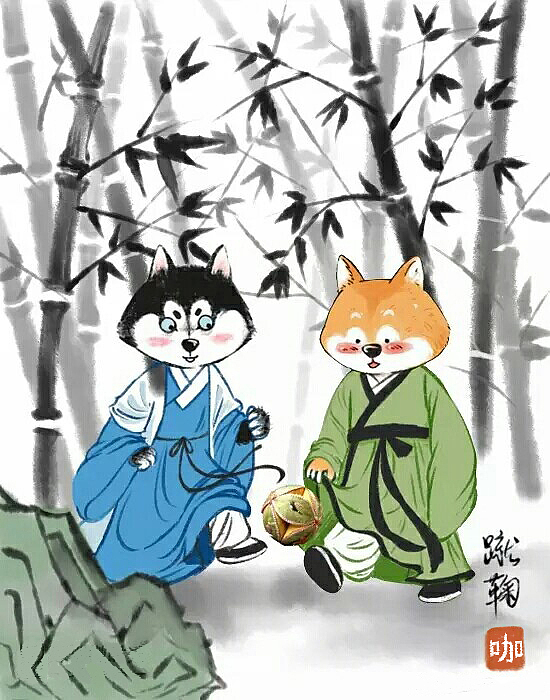 水墨中国风插画（图ZMjgzNjA1Mzgw） - 商业插画 - 站酷设计师咖啡磨Sophie原创素材 - 站酷ZCOOL