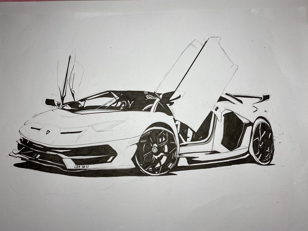 马克笔手绘兰博基尼|插画|创作习作|sunny_he_临摹作品-站酷zcool
