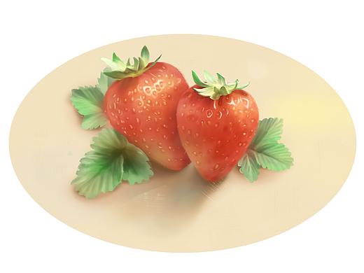 PS板绘|水果练习（一）·草莓