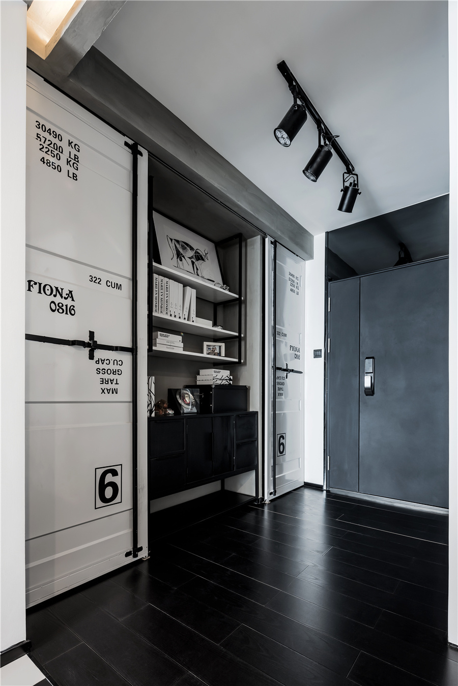 北京68㎡黑白灰工业风,炫酷又实用的小户型设计!