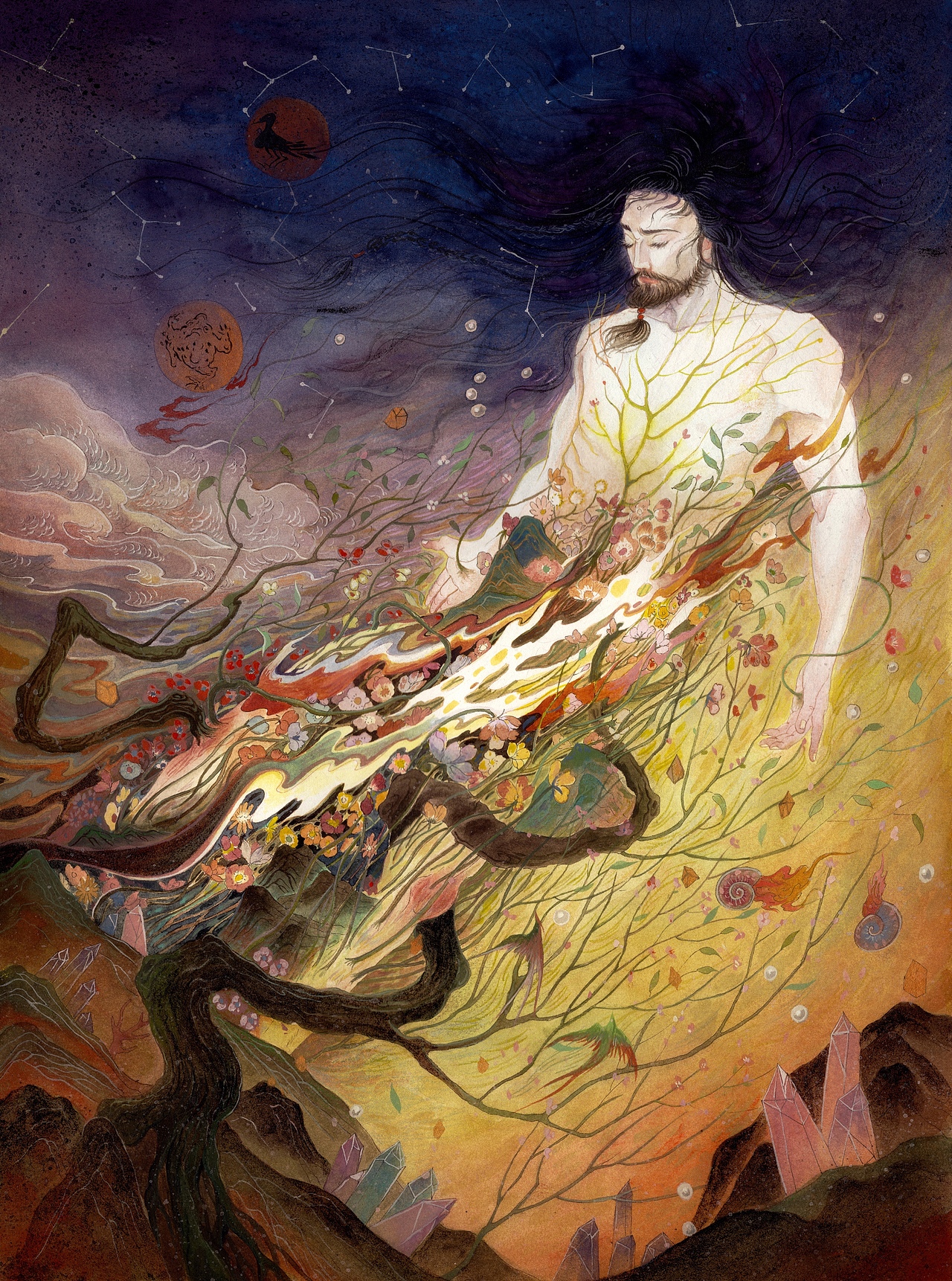 神话图鉴之盘古（图ZMjQyMTk4NTQ4） - 商业插画 - 站酷设计师鹿溟山原创素材 - 站酷ZCOOL