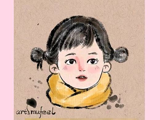 国风头像（个人主页-ZNjUxNjEwNTY=） - 儿童插画 - 站酷设计师mufeel原创素材 - 站酷ZCOOL