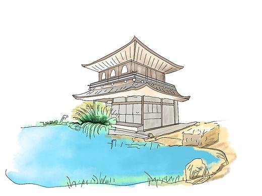 日式建筑（个人主页-ZMjczMzExODA=） - 儿童插画 - 站酷设计师乖贝贝美术设计原创素材 - 站酷ZCOOL
