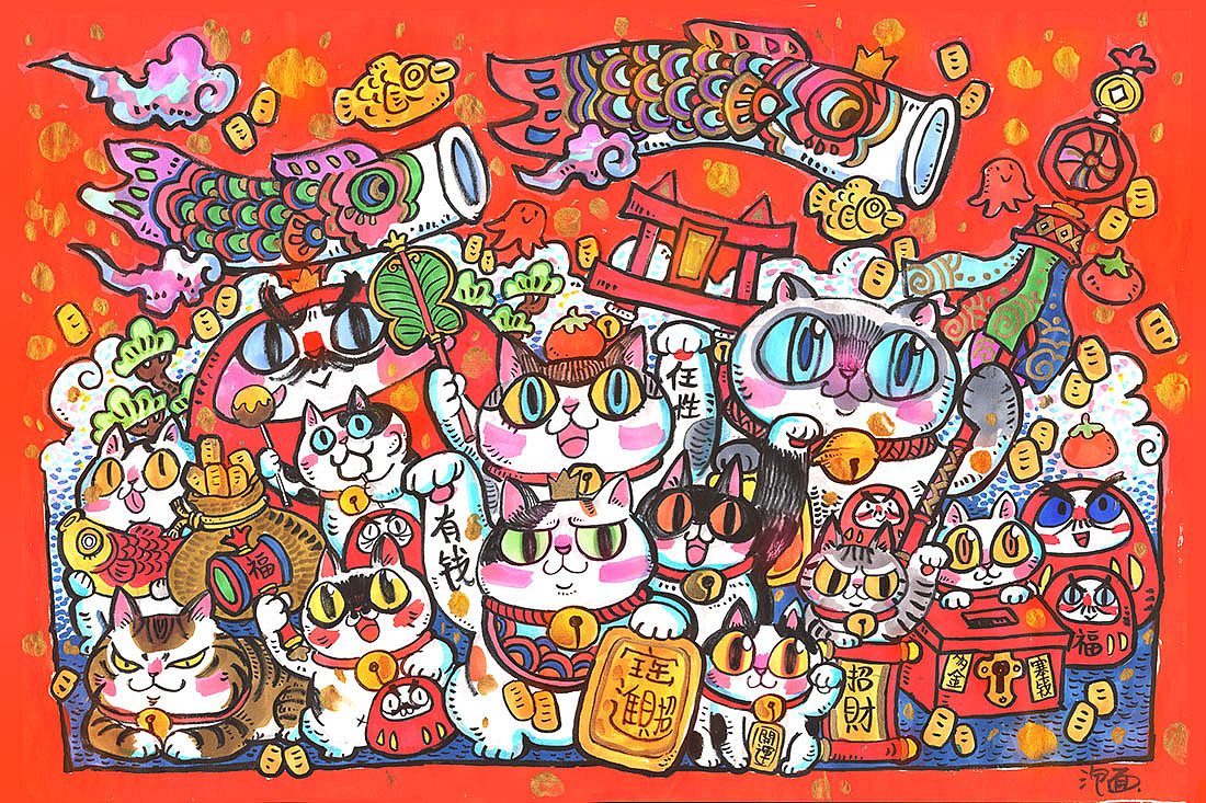 最近的手绘年画~希望大家喜欢~（图ZNTcxMzM2NTI=） - 新锐潮流插画 - 站酷设计师还是一碗泡面原创素材 - 站酷ZCOOL
